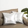 Poise3EHome Silver Throw Pillow Covers,Pack of 2 18x18 Inch Shiny and Luxury Decorative Throw Pillow Cases for Sofa Couch Home Decoration