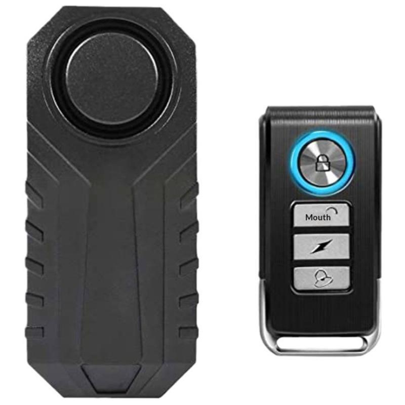 Wireless Anti-Theft Vibration Alarm 113dB Loud Remote Control Universal for Bikes Doors Luggage Security one size
