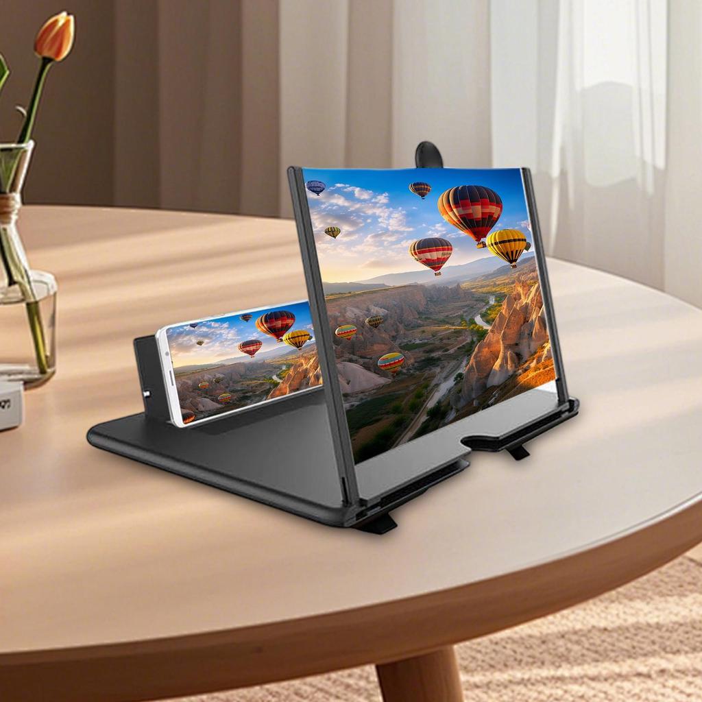 Screen Magnifier for Cell Phone 3D HD Desktop Projector Mobile Phone Screen Amplifier for Seniors Video Watching Movie Night