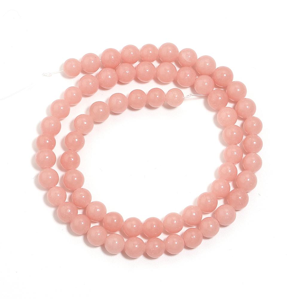 Natural Stone Beads 6 8 10mm Pink Luminous Stone Round Loose Spacer Beads For Jewelry Making DIY Bracelets Necklace Accessories