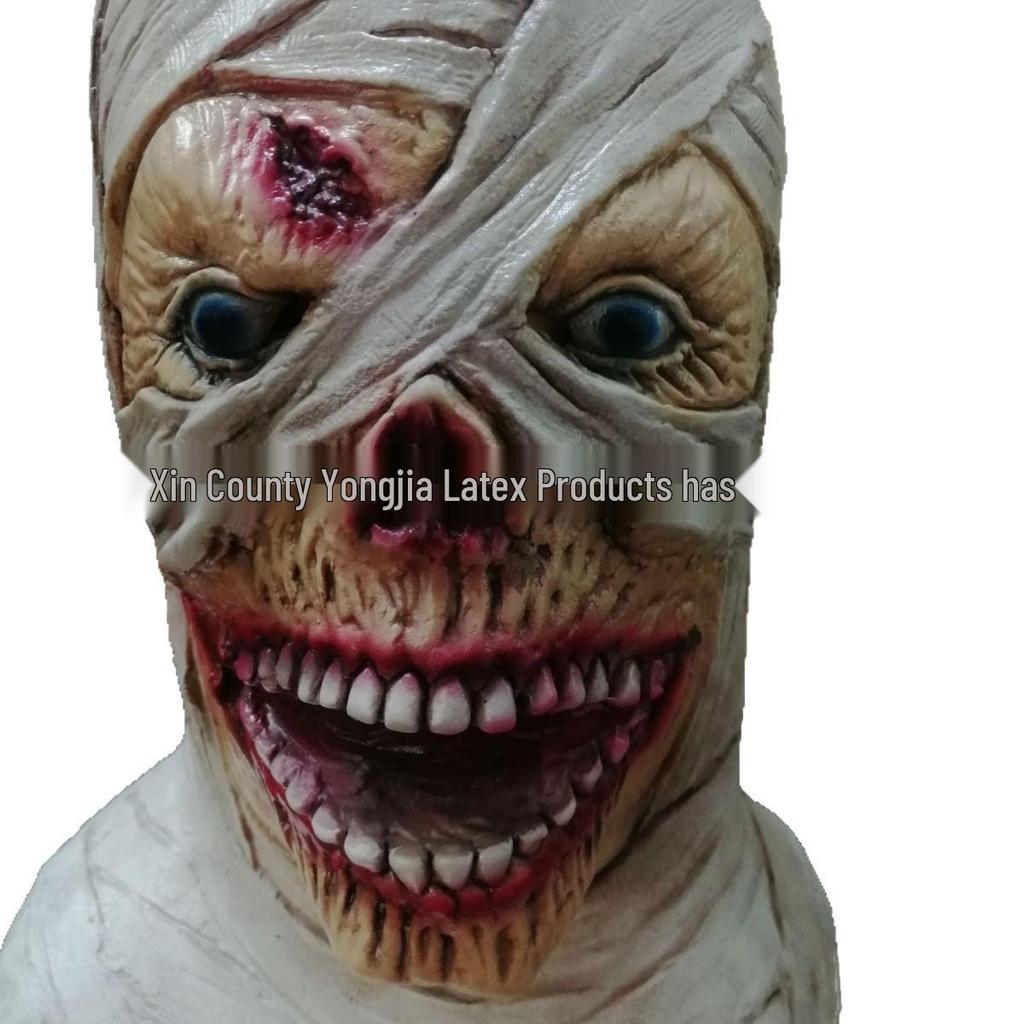 Halloween Mumie Zombie Latexmask - Skräckhuvudbonad för Kostymer, Spökhus och Escape Rooms