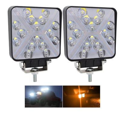2-Pcs 4-Inch 48W LED Work Light Pods – 4000lm Flood Beam Square Driving Lights for Truck, Tractor, Trailer, Excavator, ATV, UTV, Pickup, Mower, Boat