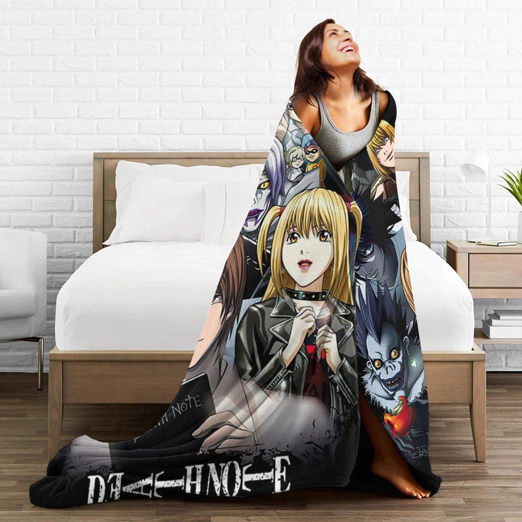 Death Note Manga Anime TV Show Poste Blanket Soft Street Trend Plush Throw Blanket For Bedroom Flannel Bedspread Bed Cover