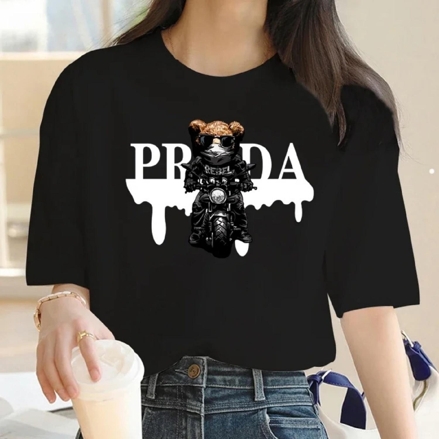 Luxury women s T-shirt Fashion round neck print Summer trend women s Y2K top Fashion breathable and refreshing short sleeved T-s S разноцветный