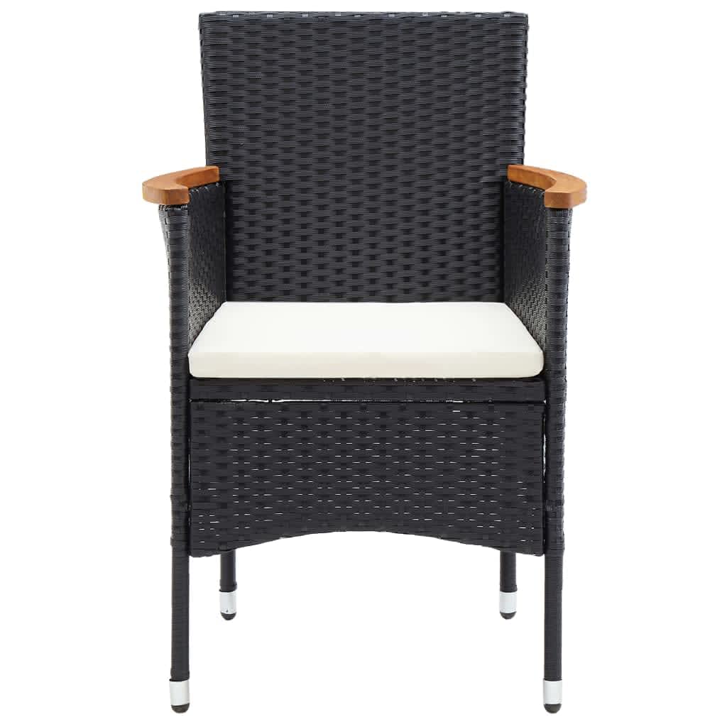 Vidaxl 5-Cz. Garden Furniture Set With Cushions, Poly Rattan, Black