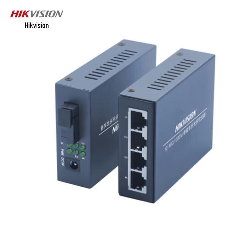 Hikvision DS-3D504T-3E/DS-3D501R-3E Gigabit Single-Mode Fiber Optic Media Converter Pair