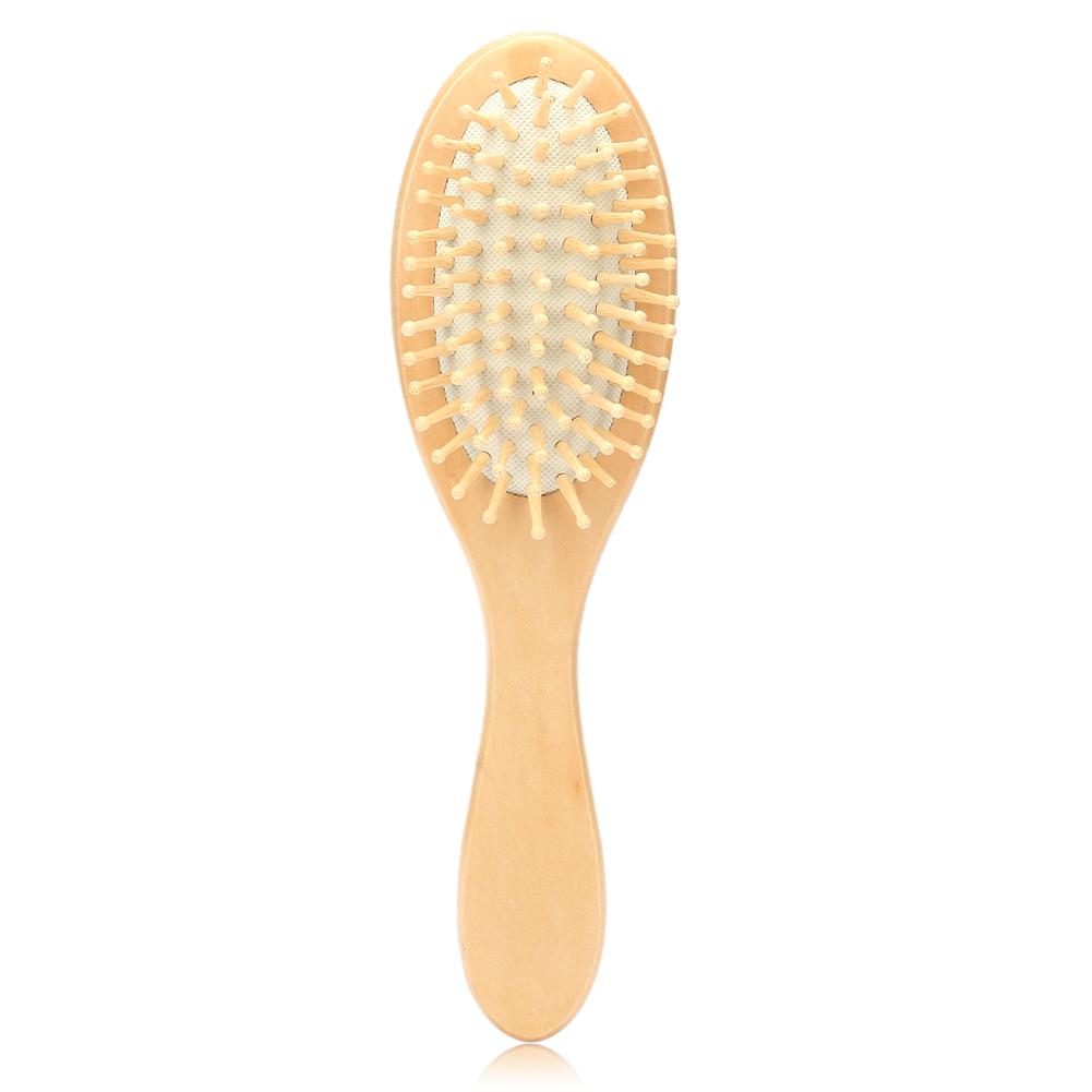 2 Colors Anti Static Natural Wooden Massage Hairbrush Comb Scalp Health Care Paddle Brush