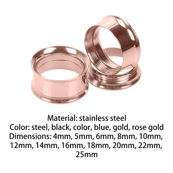 1Pc Ear Expander Solid Color Skin-friendly Stainless Steel Double Flared Ear