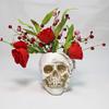 Skull Flower Pot Resin Human Skull Planter Weatherproof Gothic Plant Pot for Planting Succulents Indoor Outdoor Use