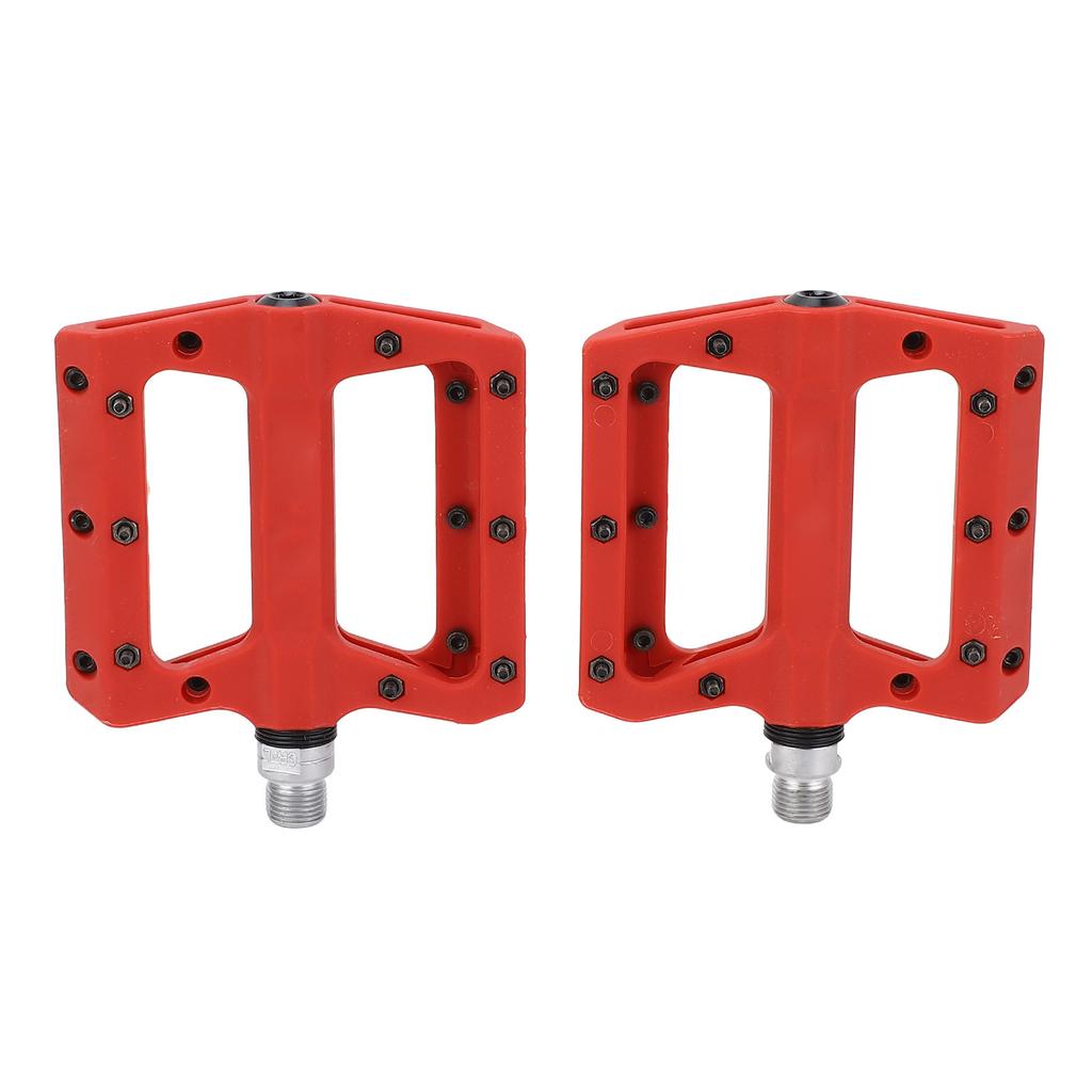 2Pcs Bike Pedals Double Sided Anti Slip Nails Lightweight Nylon High Speed Bearing Cycle Pedal Set