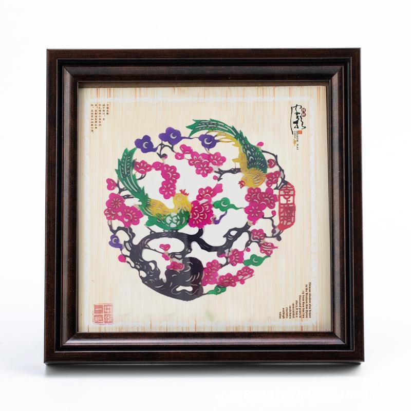 Large Black Wood Grain Shadow Puppet Decorative Painting - Xi an Handicraft Gift for Tourists
