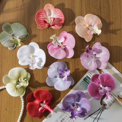 5/10Pcs Flower Butterfly Orchid Hair Clip Suitable Beach Party Spring Photo Props Decoration Artificial Hawaiian Wedding Decor