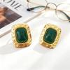 European and American Agate Red Resin Earrings Light Luxury High-end Rectangular Earrings Do Not Fade Ear Jewelry Women 2026