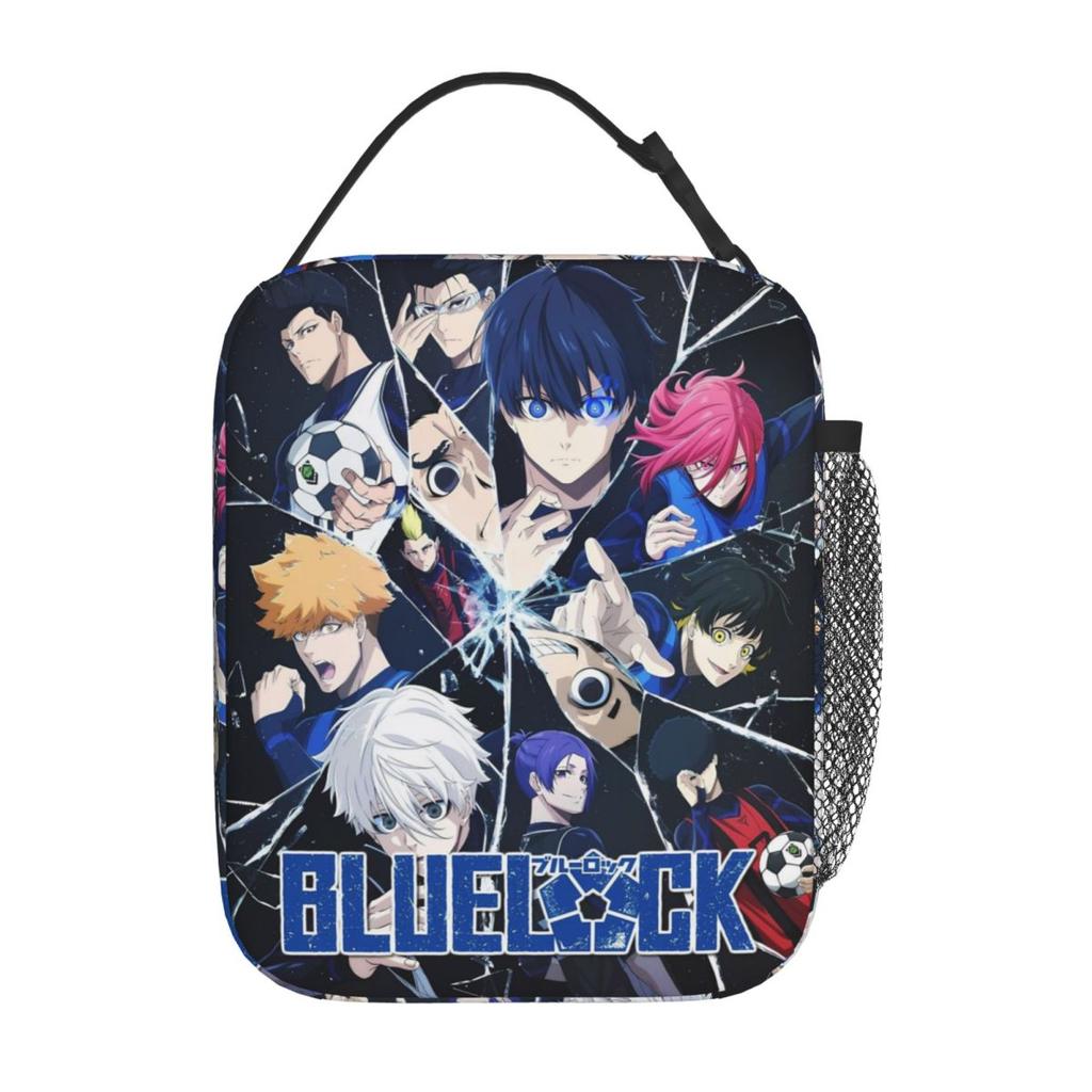 Anime Blue Locks Insulated Lunch Bag for Women Kids Leakproof Food Boxes Thermal Lunch Box Tote