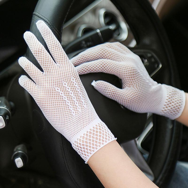1 Pair  Sale Fishnet Mesh Glove  Women Lady Girl Glove Protection Lace Elegant Lady Style Gloves Black And White