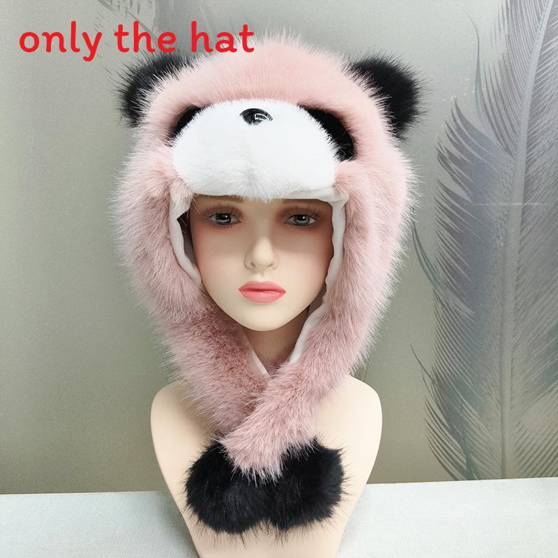 Panda Plush Hat For Women Kids Winter Warmth With Earmuff Protection