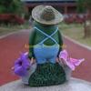F26C Birthday Gift Animal Farming with Two Bucket Mini Resin Ornament Decoration