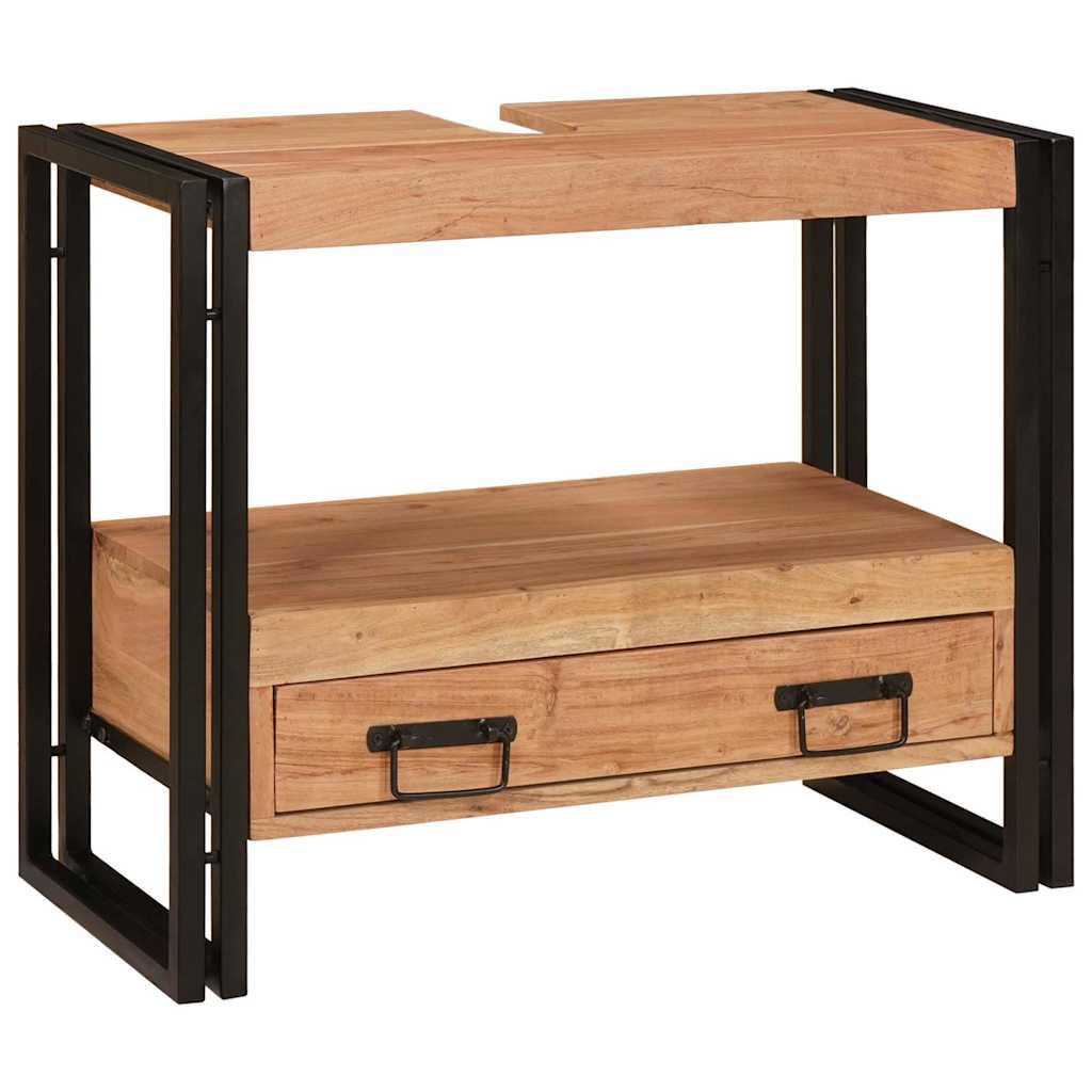 Bathroom Vanity Cabinet Brown 71 x 33 x 58 cm Solid Acacia Wood