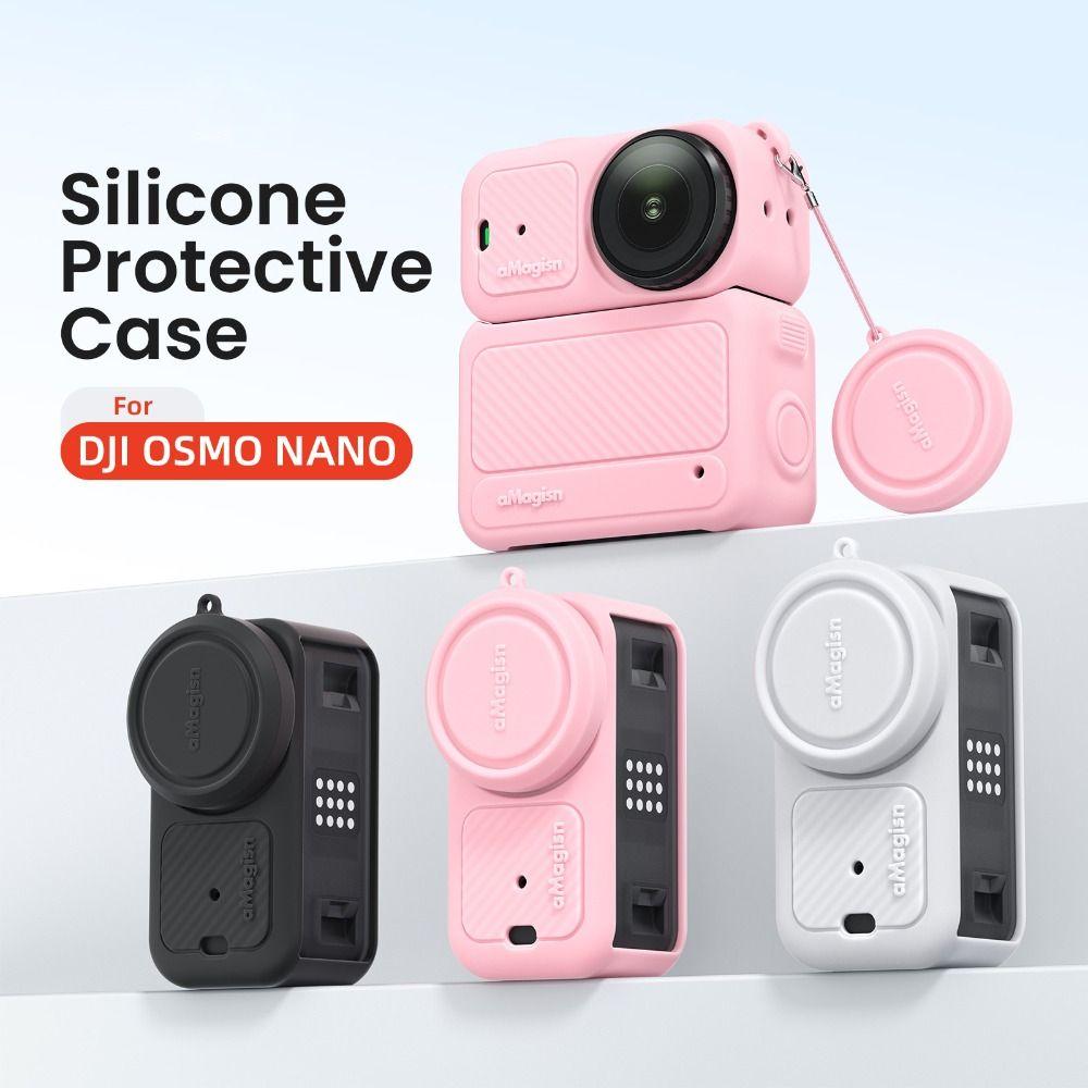 Silicone Protective Case Scratch-proof With Anti-lost Rope Body Cover Full Coverage Camera Protector for DJI Osmo Nano