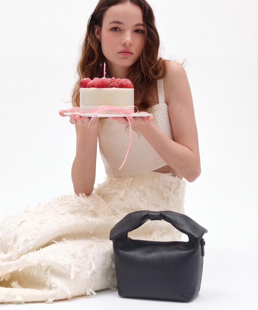 Bowtique Lindsey Bow Ribbon Two-Way Bag_Black