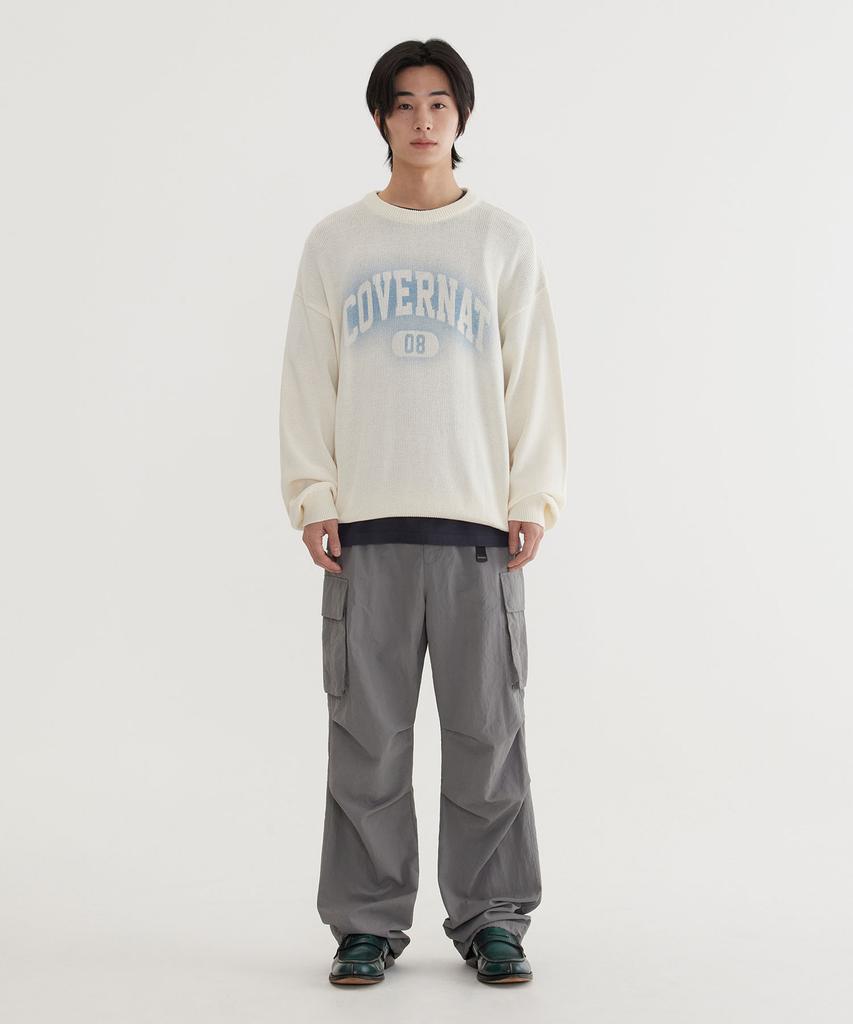 COVERNAT Spray Arch Logo Crewneck Knit Ivory