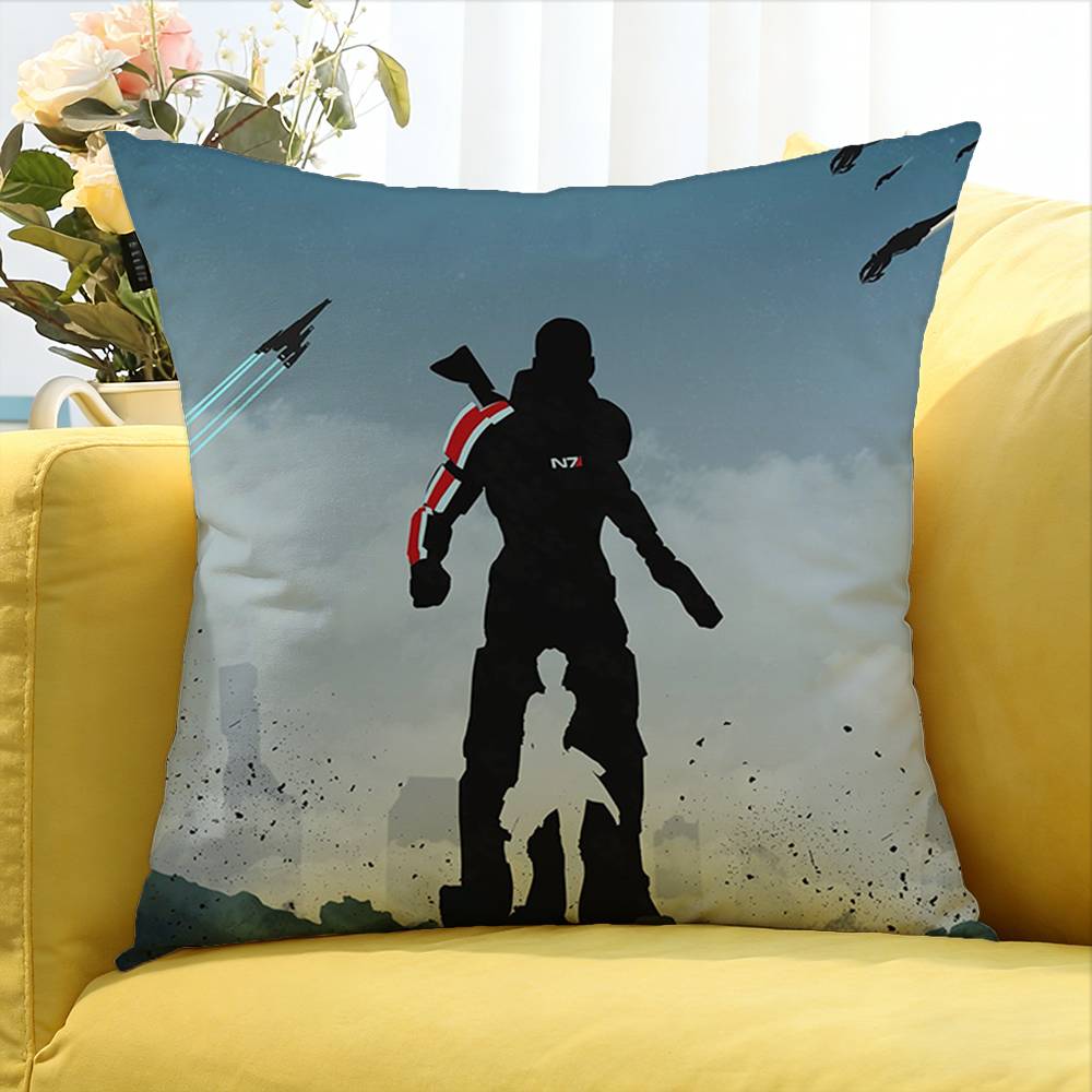 Game N7 M-Mass Effect World Various Sizes Square Pillow Case For Car Home Bedchamber Decor