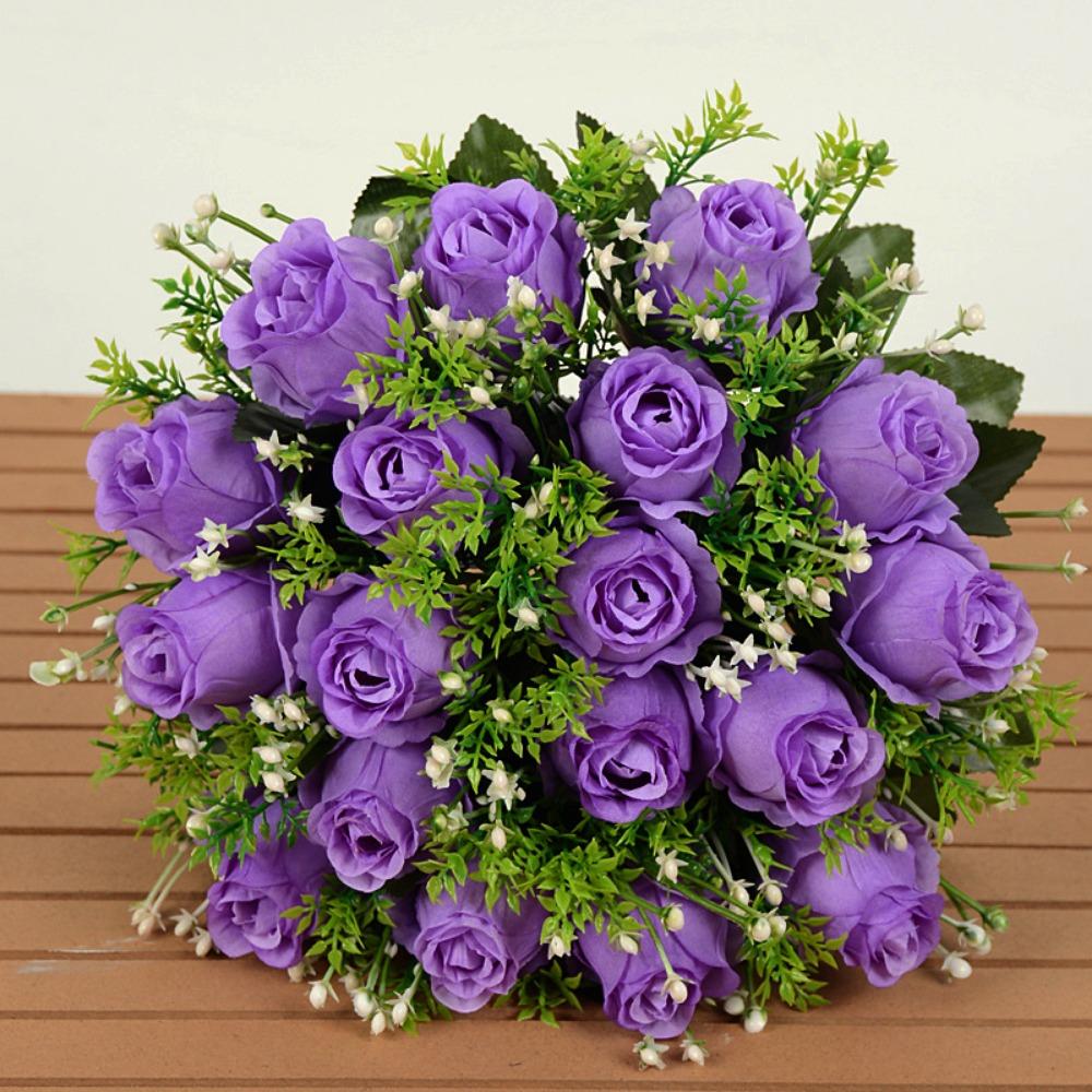 10 Färger Äkta Glad Blomma Mini Kristallgräs Bukett Ny Naturlig Simulerad Ros Hem Dekorativ