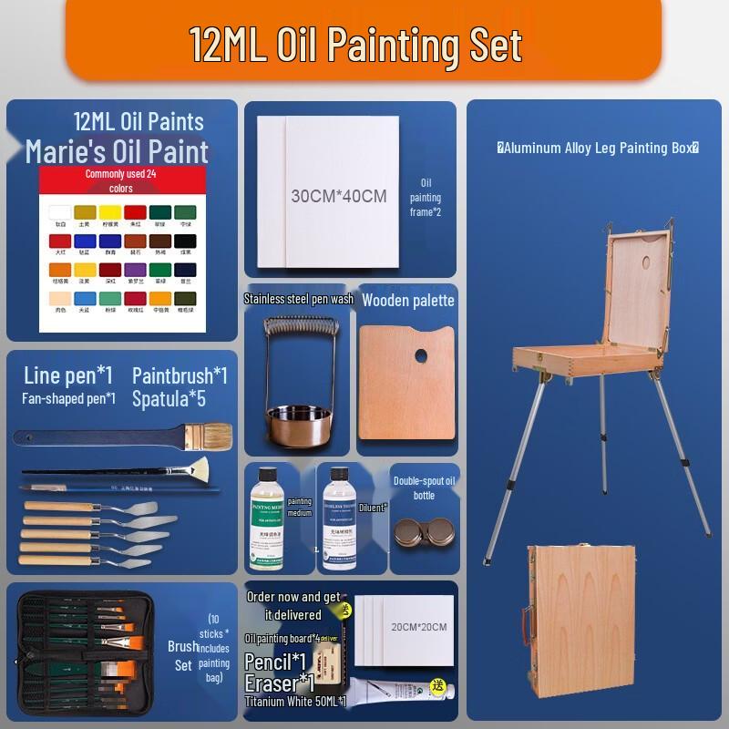 HX-5 Oil Painting Set with Sketch Board