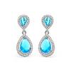 Luxenter Earrings with Silver Finish Blue Topaz Zirconia - Misim