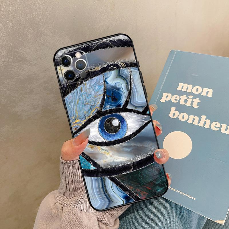 Evil Eye Case For iPhone 17 Air 15 14 13 12 11 16 Pro Max 13 mini XR 15 16 Plus 16e Back Cover Shell