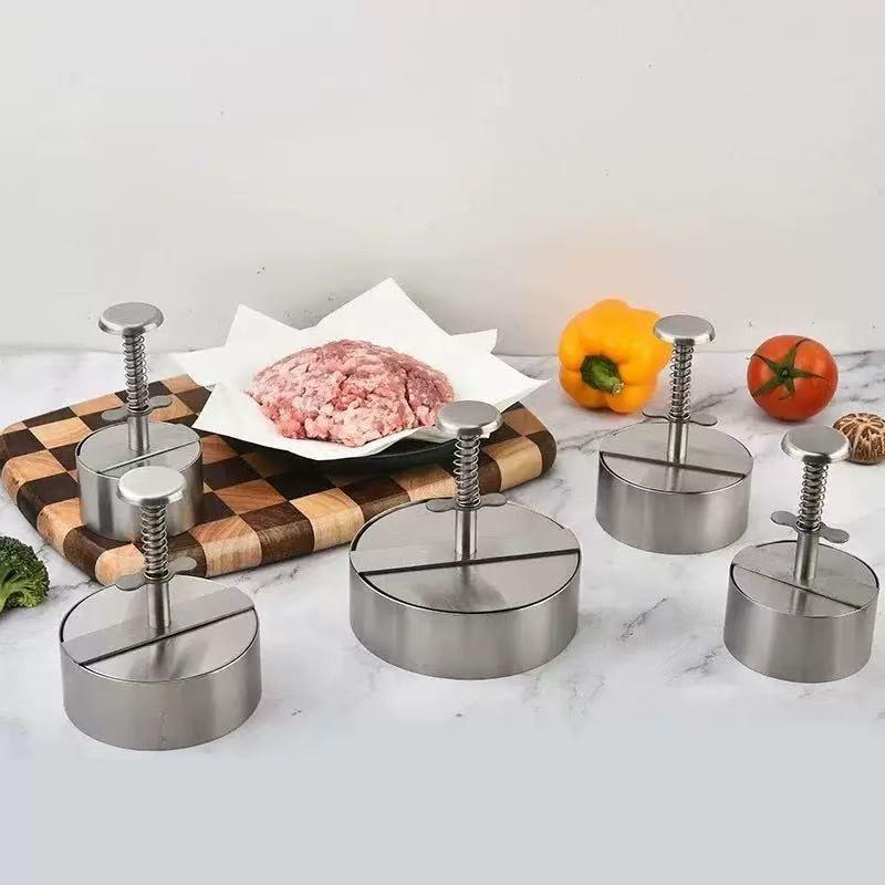 304 Stainless Steel Hamburger Meat Patties Press, Manual Meat Press, Rice Ball Mold, Kitchen Small Tool, Household Use