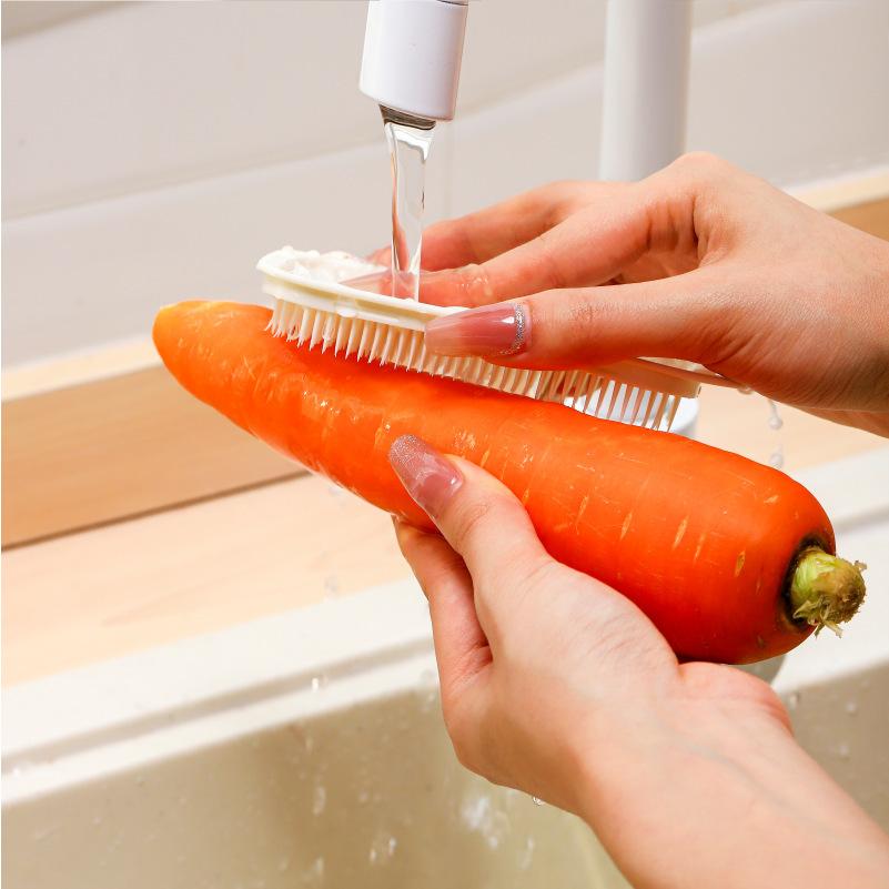 Fruit and Vegetable Brush, Kitchen Tool, Multifunctional, Bendable, Vegetable and Fruit Cleaning Brush, Household Sink Filter, Cutting Board Gap Brush