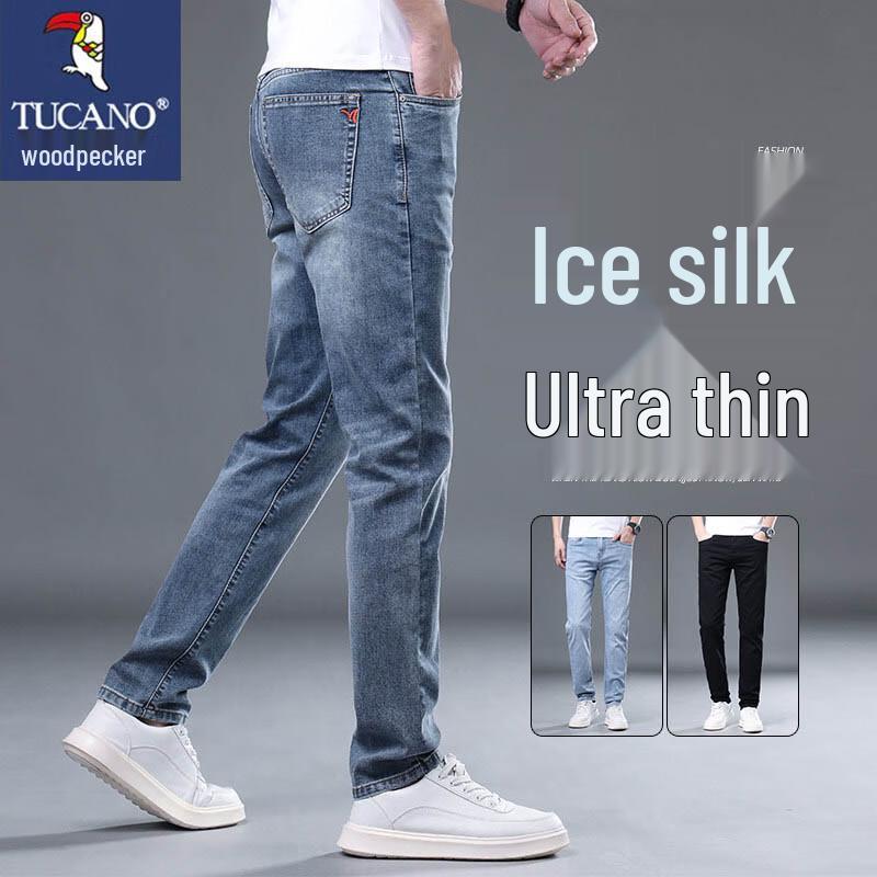 TUCANO Men s Summer Lightweight Breathable Straight Fit Jeans 33