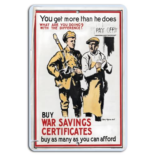 Invest in War Savings Certificates Maximize Your DifferenceAluminumtin sign 20x30cm（7.8x11.8inch）