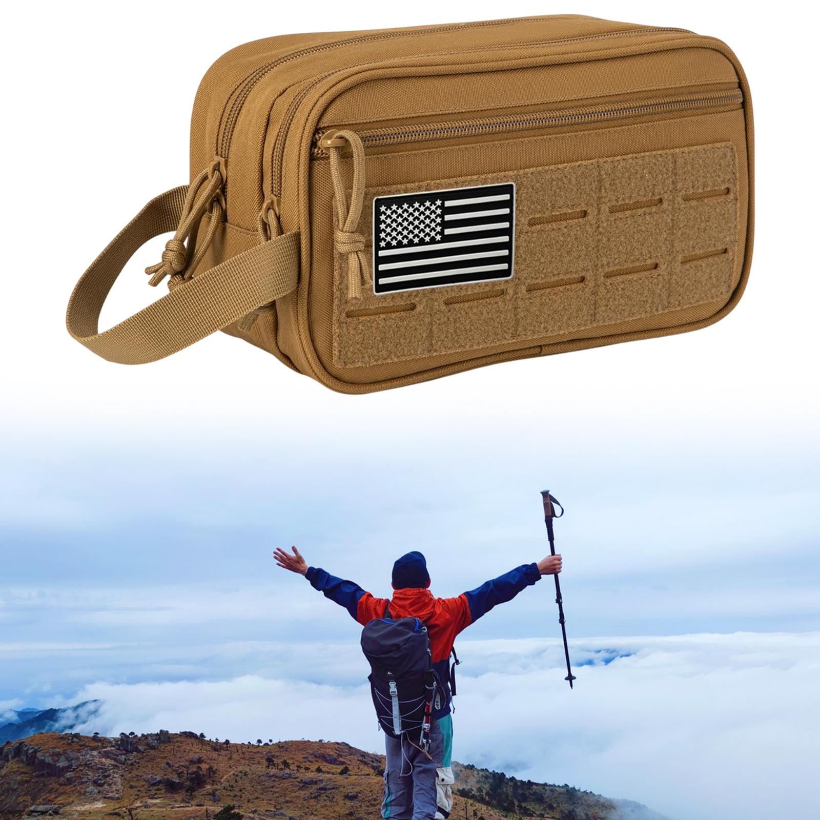 

Men s Toiletry Bag with Compartment Waterproof Camping Tools Storage Bag Multipurpose Toiletries Organizer Outdoor Travel Bag хакі