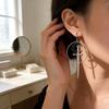 Geometric Moon Pendant Earrings With Silver Alloy And Stainless Steel Ear Pins For Women