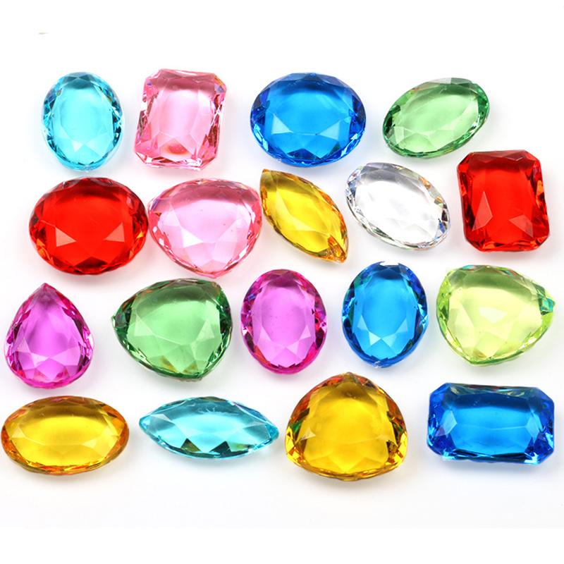 20Pcs Colorful Pirate Treasure Diamond Gems Toys Kids Jewelry Making Set Birthday Party Favors Decorations Gift For Boys Girls