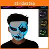 Premium Ansiktsmask Med Led-ljus Perfekt För Halloween Dansfest Cosplay Dekoration