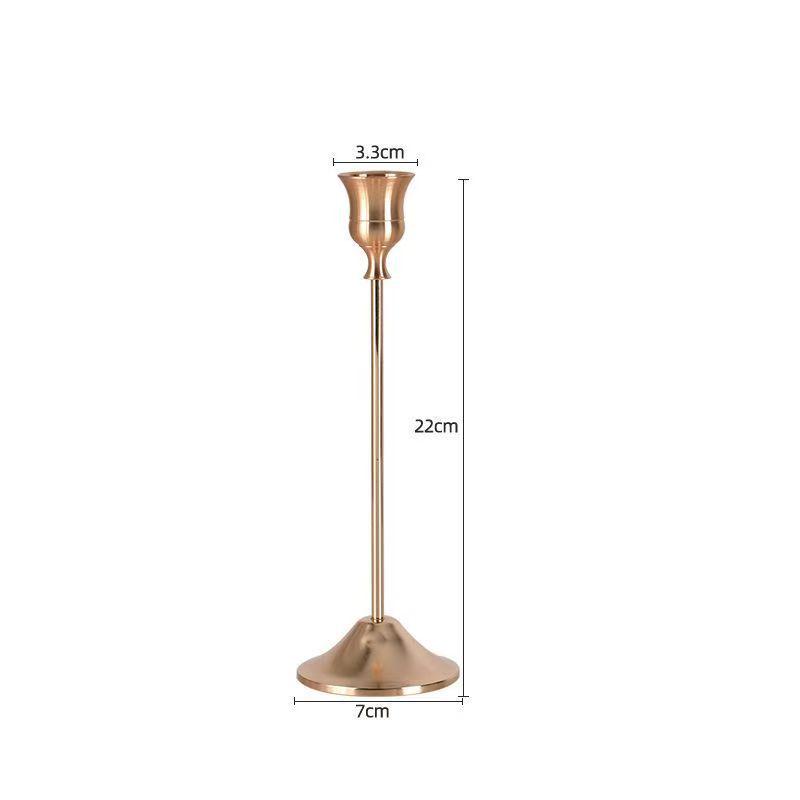 European Retro Luxury Candle Holder, Creative Nordic Iron Art Trumpet Bell Design