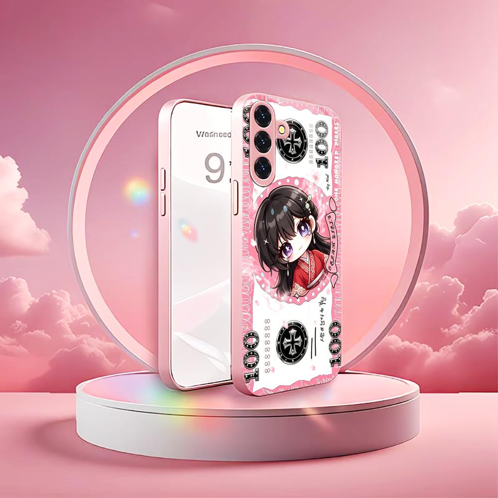 Super cute anime banknotes phone case s26 ultra case quad lock glass for Samsung Galaxy S26 S25 S24 S23 S22 FE Ultra Plus