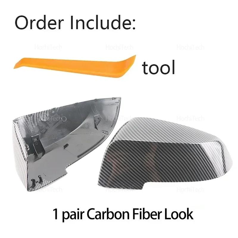 For BMW 5 6 7 Series F10 F11 F07 F06 F12 F13 F01 F02 F03 F04 LCi Carbon Fiber Glossy Black Replacement Side Mirror Covers Cap