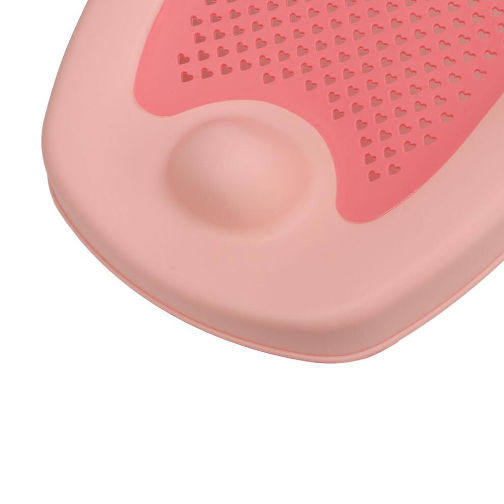 Pink Baby Bath Support, Klappbarer, herzförmiger Babybadewannenhalter