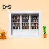 Ångest Bokhylla Miniatyrbibliotek med 200 st Miniböcker Skaka bort din ångest Träbokhylla Sensorisk leksak för Hem Kontorsinredning