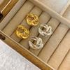 Strong Push Love French Exquisite Small Croissant Earrings Cold Wind Twist Circle Retro Fashionable Lazy Earrings