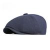 Summer Thin Newsboy Cap for Men Women British Retro Octagonal Hat Breathable Solid Color Peaked Flat Beret Painter Hat