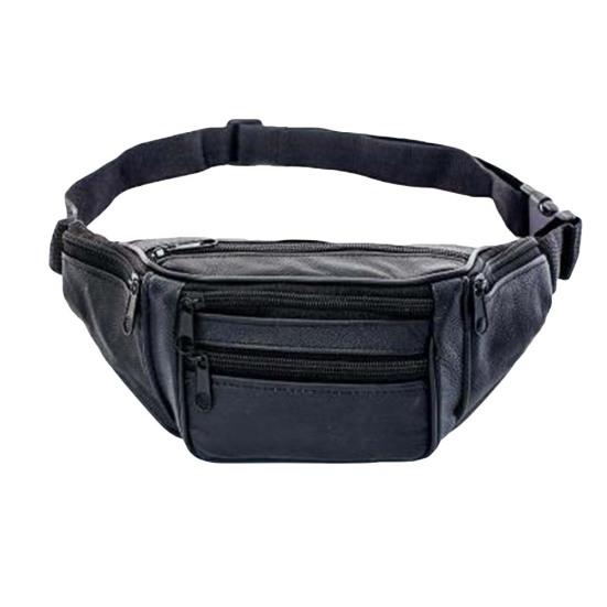 

Мужская однотонная сумка с несколькими карманами на молнии из искусственной кожи через плечо Fanny Pack