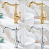 New Style Gold Bathroom Basin Faucet Chrome Hot and Cold Mixers Wash Basin Faucet Taps 360° Rotating Faucets