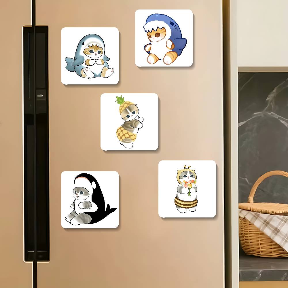Hand Drawn Cute Cat Magnetic Refrigerator Magnets Soft Magnetic Decorative Stickers, Personalized Kitchen Refrigerator Magnets