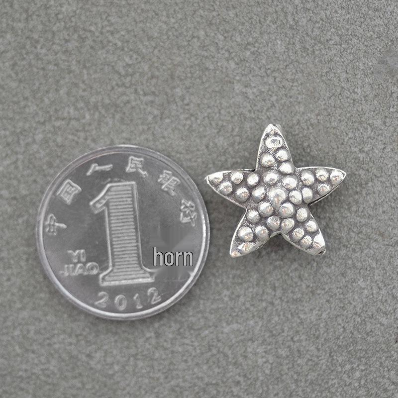 Thai Silver Retro Polka Dot Starfish Beads for Women - DIY Casual Accessories