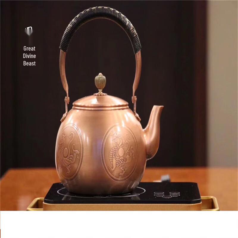 Handmade Copper Gongfu Tea Kettle - Four Mythical Beasts
